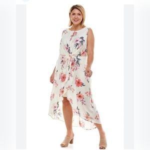 Luxology Plus Size 1X Floral Maxi Long Dress Women Modern Stylish Cut  Defect!